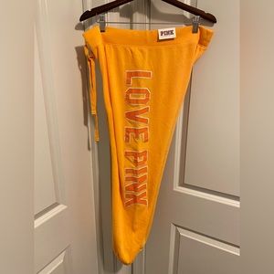 Vintage Slim PINK “love pink” stitched logo joggers NWT